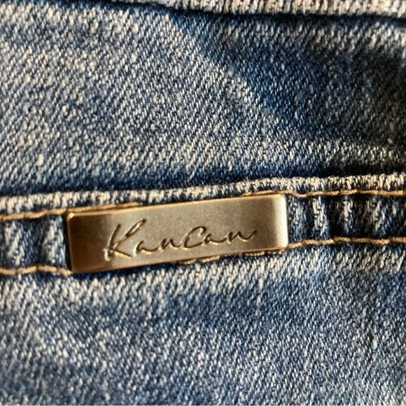KANCAN Sz 13 High Rise Slim Patch Pockets Mid Wash Distressed Straight Jeans - Picture 11 of 13